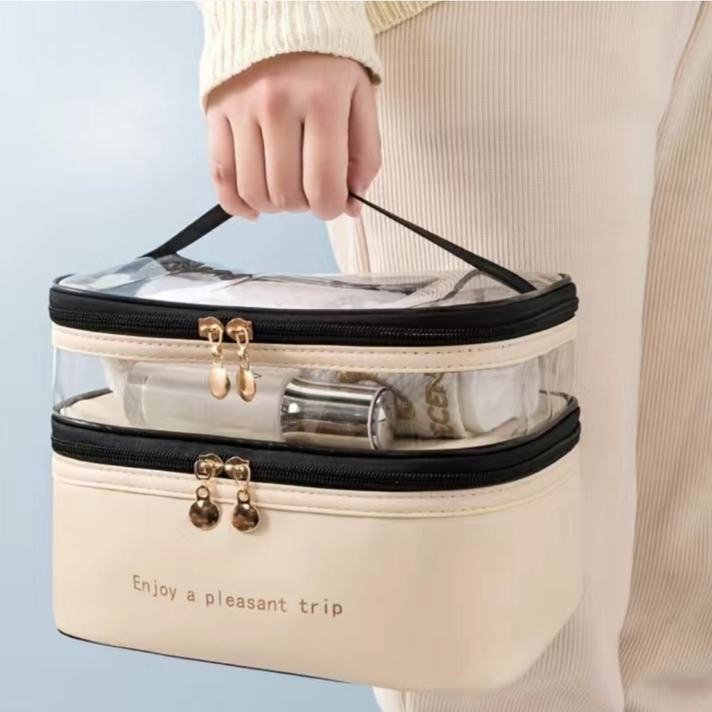 Double layered makeup/travel bag